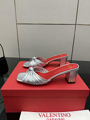 Valentino Annet Laminated Nappa Sandal Silver 60mm - 5