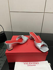 Valentino Annet Laminated Nappa Sandal Silver 60mm - 4