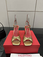 Valentino Annet Laminated Nappa Sandal Gold 90mm - 1