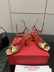 Valentino Annet Laminated Nappa Sandal Gold 90mm - 6