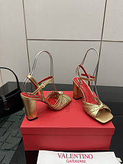 Valentino Annet Laminated Nappa Sandal Gold 90mm - 5