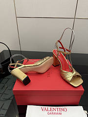 Valentino Annet Laminated Nappa Sandal Gold 90mm - 4