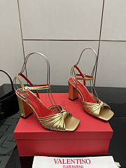 Valentino Annet Laminated Nappa Sandal Gold 90mm - 2
