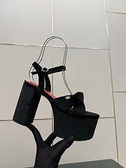 Valentino Garavani Velvet Crasher Platform Sandals Black 125mm  - 2