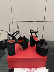 Valentino Garavani Velvet Crasher Platform Sandals Black 125mm  - 5