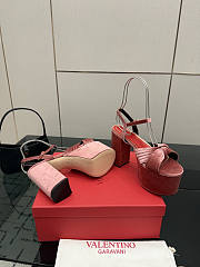 Valentino Garavani Velvet Crasher Platform Sandals Pink 125mm  - 6
