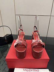 Valentino Garavani Velvet Crasher Platform Sandals Pink 125mm  - 5