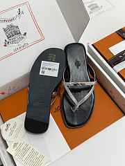 Hermes Miss Sandal Calfskin Black - Silver - 6