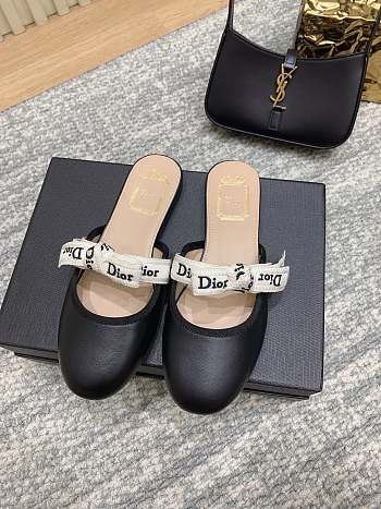 J'Adior Mule Black Lambskin 