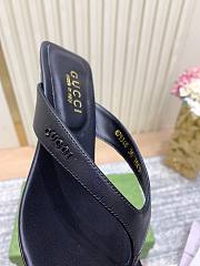 Gucci Vittoria Thong In Black Leather 55mm - 3