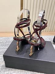 YSL Opyum Sandals In Patent Leather In Burgundy 8.5cm - 5