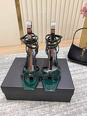 YSL Opyum Sandals In Patent Leather In Green 8.5cm - 6