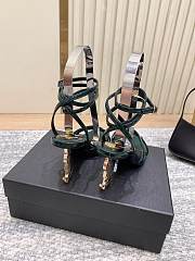 YSL Opyum Sandals In Patent Leather In Green 8.5cm - 3