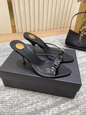 YSL Jerry Mules In TPU And Rhinestones In Black 8cm