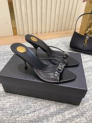 YSL Jerry Mules In TPU And Rhinestones In Black 8cm - 3