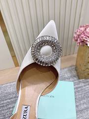 Aquazzura 105mm Crystal Hoop Sling Pumps White - 6