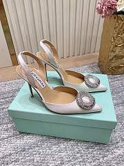 Aquazzura 105mm Crystal Hoop Sling Pumps White - 5