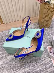 Aquazzura 105mm Crystal Hoop Sling Pumps Blue - 3