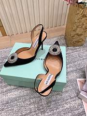 Aquazzura 105mm Crystal Hoop Sling Pumps Black - 3