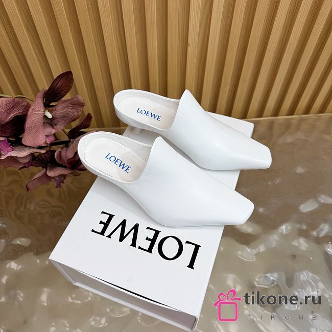 Loewe Emily Mule in Lambskin Optic White Lambskin 4.5cm - 1