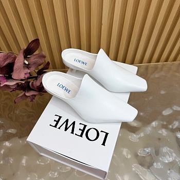 Loewe Emily Mule in Lambskin Optic White Lambskin 4.5cm