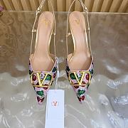 Valentino VLogo Signature Slingback Decollete with Cherryfic Embroidery 80mm Gold Multicolour - 3