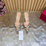Valentino VLogo Signature Slingback Decollete with Cherryfic Embroidery 80mm Gold Multicolour - 4