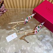 Valentino VLogo Signature Slingback Decollete with Cherryfic Embroidery 80mm Gold Multicolour - 5