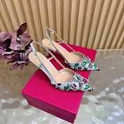 Valentino VLogo Signature Slingback Decollete with Cherryfic Embroidery 80mm Silver Multicolour - 4