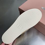 Miumiu Embroidered Drill Sneakers Malt Beige 5E370E - 2