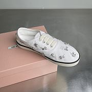 Miumiu Embroidered Drill Sneakers White 5E370E - 4