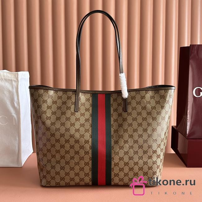  Gucci Tribeca Large Tote Bag Sand and Brown GG Canvas 874745 - 38x29.5x13cm - 1