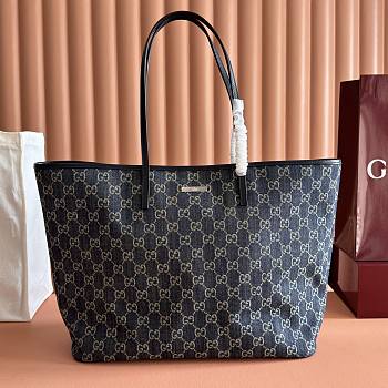 Gucci Tribeca Large Tote Bag ark Blue GG Denim 874745 - 38x29.5x13cm