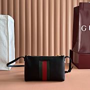 Gucci Horsebit Web Small Shoulder Bag Black Leather 867130 - 20x12.5x4.5(1.5)cm - 3