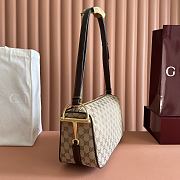 Gucci Half Horsebit Medium Shoulder Bag Sand And Brown GG Canvas 860787 - 31.5x17x12cm - 6