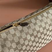 Gucci Half Horsebit Medium Shoulder Bag Sand And Brown GG Canvas 860787 - 31.5x17x12cm - 4