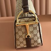 Gucci Half Horsebit Medium Shoulder Bag Sand And Brown GG Canvas 860787 - 31.5x17x12cm - 3