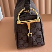 Gucci Half Horsebit Medium Shoulder Bag Dark Brown GG Canvas 860787 - 31.5x17x12cm - 5