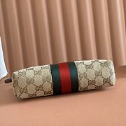 Gucci Horsebit Web Small Shoulder Bag Sand And Brown GG Canvas 867130 - 20x12.5x4.5(1.5)cm - 3