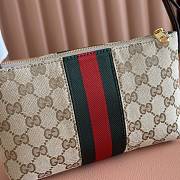 Gucci Horsebit Web Small Shoulder Bag Sand And Brown GG Canvas 867130 - 20x12.5x4.5(1.5)cm - 2