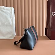 Gucci Web Trademark Medium Pouch In Black Leather 867275 - 26.5x15.5x10.5cm - 4