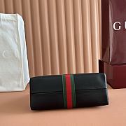 Gucci Web Trademark Medium Pouch In Black Leather 867275 - 26.5x15.5x10.5cm - 3