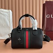 Gucci Web Trademark Small Duffle Bag Black Leather 866980 - 25x16x14cm - 6