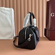 Gucci Web Trademark Small Duffle Bag Black Leather 866980 - 25x16x14cm - 5