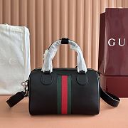 Gucci Web Trademark Small Duffle Bag Black Leather 866980 - 25x16x14cm - 3