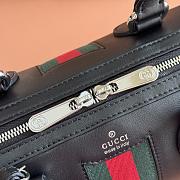 Gucci Web Trademark Small Duffle Bag Black Leather 866980 - 25x16x14cm - 2