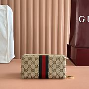 Gucci Horsebit Web Zip Around Wallet In Sand and Brown GG Canvas 867124 - 19.5x11x3cm - 5