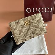 Gucci GG Marmont Small Wallet Sand and Brown GG Canvas 773427 - 11.5x8x3cm - 1