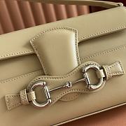 Gucci Horsebit Ristretto Medium Shoulder Bag In Beige Leather - 26x14.5x4.5cm - 2