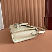 Gucci Horsebit Ristretto Medium Shoulder Bag In White Leather - 26x14.5x4.5cm - 5